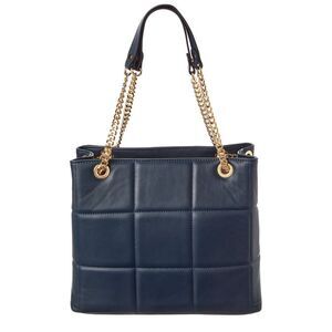 Persaman New York Briella Quilted Leather Tote, Blue